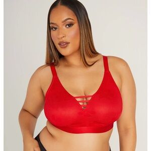 Ashley Stewart Floral Lace Lattice Wireless Bra 38D